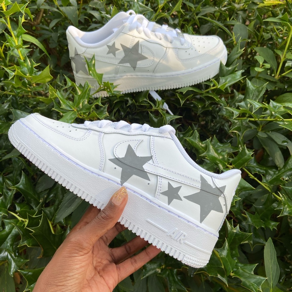 Reflective Star Air Force 1s - Picture 2 of 3